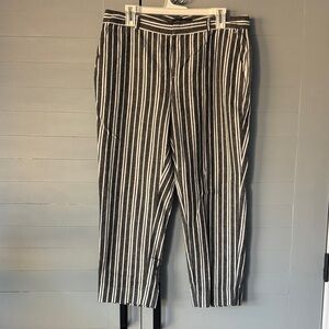 Banana Republic Black and White Striped Women's Trousers